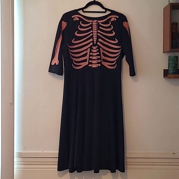 Unique Vintage Dresses & Skirts - Unique Vintage skeleton graves dress XL New